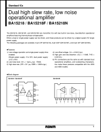 BA15218F datasheet: Dual high slew rate, low nois operational amplifier BA15218F