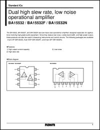 BA15532F datasheet: Dual high slew rate, low nois operational amplifier BA15532F