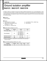 BA3121N datasheet: Ground isolation amplifier BA3121N