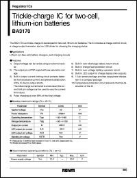 BA3170 datasheet: Trickle-charge IC for two-cell, lithium-ion batteries BA3170