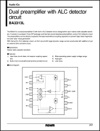 BA3313L datasheet: Dual preamplifier with ALC detector circuit BA3313L