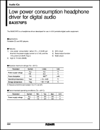 BA3576FS datasheet: Low-current consumption headphone driver for digital audio BA3576FS