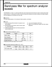 BA3826S datasheet: Band-pass filter for spectrum analyzer BA3826S