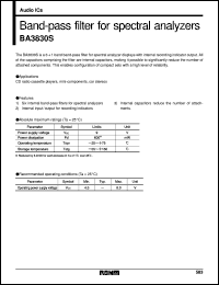 BA3830S datasheet: Band-pass filter for spectrum analyzer BA3830S