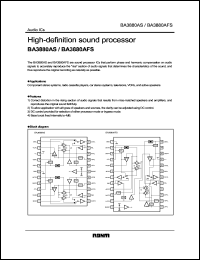 BA3880AS datasheet: High-definition sound processor BA3880AS
