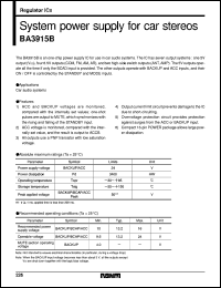 BA3915B datasheet: System power supply for car stereo BA3915B