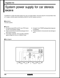 BA3918 datasheet: System power supply for car stereo BA3918
