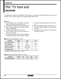 BA4424N datasheet: FM/TV front end BA4424N