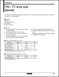 BA4425F datasheet: FM/TV front end BA4425F