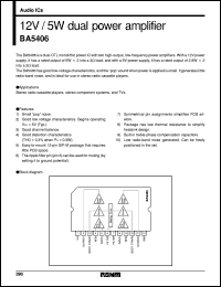 BA5406 datasheet: Dual power amplifier (12V/5W) BA5406