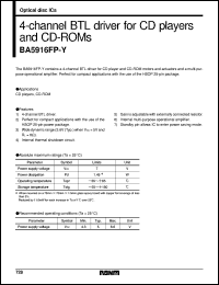 BA5916FP-Y datasheet: 4-channel BTL driver for CD player and CD-ROM BA5916FP-Y