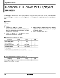 BA5936S datasheet: 6-channel BTL driver for CD player BA5936S