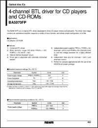 BA5970FP datasheet: 4-channel BTL driver for CD player and CD-ROM BA5970FP