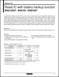 BA6129AF datasheet: Reset IC with battery backup function BA6129AF