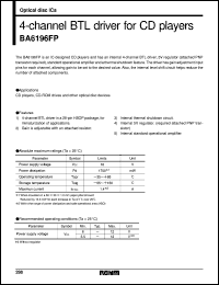 BA6196FP datasheet: 4-channel BTL driver for CD player BA6196FP