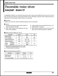 BA6289F datasheet: Reversible motor driver BA6289F