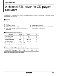 BA6295AFP datasheet: 2-channel BTL driver for CD player BA6295AFP