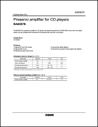 BA6387K datasheet: Preservo amplifier for CD player BA6387K