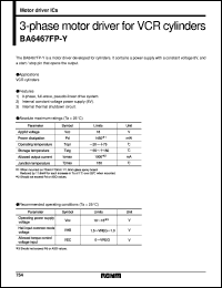 BA6467FP-Y datasheet: 3-phase motor driver for VCR cylinder BA6467FP-Y