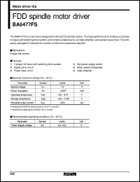 BA6477FS datasheet: FDD spindle motor driver BA6477FS