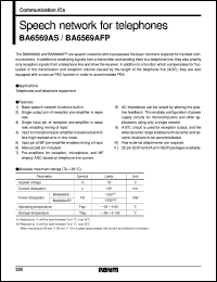 BA6569AS datasheet: Speech network for telephone BA6569AS