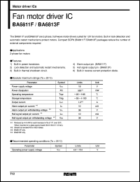 BA6811F datasheet: Fan motor driver IC BA6811F