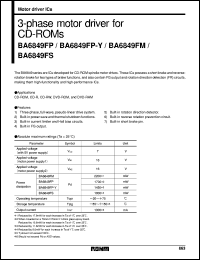 BA6849FP-Y datasheet: 3-phase motor driver for CD-ROM BA6849FP-Y