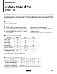 BA6871BS datasheet: 3-phase motor driver BA6871BS