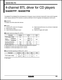 BA6997FP datasheet: 4-channel BTL driver for CD player BA6997FP
