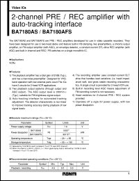 BA7180AFS datasheet: 2-channel PRE/REC amplifier with auto-tracing interface BA7180AFS