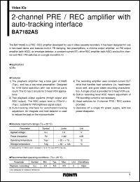 BA7182AS datasheet: 2-channel PRE/REC amplifier with auto-tracing interface BA7182AS