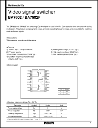 BA7602 datasheet: Video signal switcher BA7602