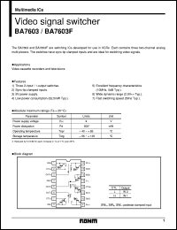 BA7603F datasheet: Video signal switcher BA7603F