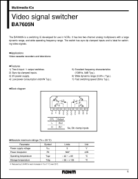 BA7605N datasheet: Video signal switcher BA7605N