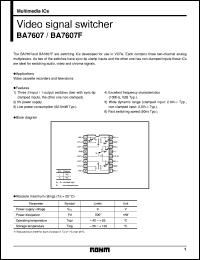 BA7607 datasheet: Video signal switcher BA7607