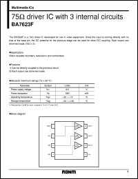 BA7623F datasheet: Driver IC with 3 internal circuits BA7623F