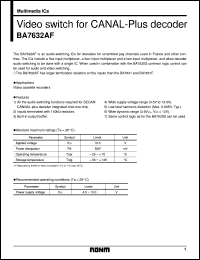 BA7632AF datasheet: Video switch for CANAL-plus decoder BA7632AF