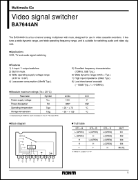 BA7644AN datasheet: Video signal switcher BA7644AN