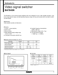 BA7645N datasheet: Video signal switcher BA7645N