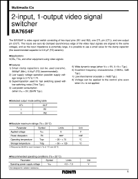 BA7654F datasheet: Video signal switcher, 2-input x 1-output BA7654F