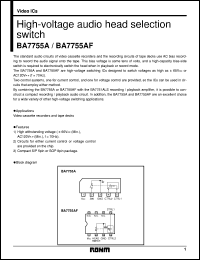 BA7755A datasheet: High-voltage audio head selection switch BA7755A