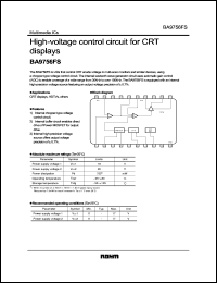 BA9756FS datasheet: High-voltage control circuit for CTR displays BA9756FS