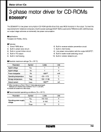 BD6660FV datasheet: 3-phase motor driver for CD-ROM BD6660FV