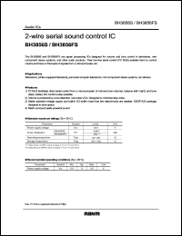 BH3856FS datasheet: 2-wire serial sound control IC BH3856FS