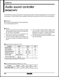 BH3857AFV datasheet: Audio sound controller BH3857AFV