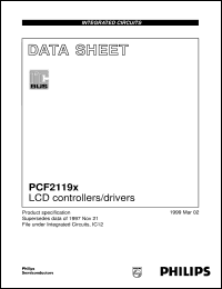 PCF2119SU/2/F1 datasheet: LCD controllers/drivers PCF2119SU/2/F1