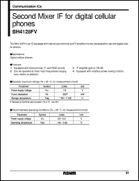 BH4128FV datasheet: Second mixer IF for digital cellular phones BH4128FV