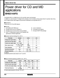 BH6514AFS datasheet: Power driver for CD and MD applications BH6514AFS