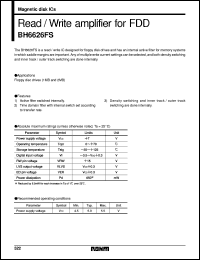 BH6626FS datasheet: Read/write amplifier for FDD BH6626FS