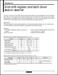 BU2114 datasheet: 8-bit shift register and latch driver BU2114